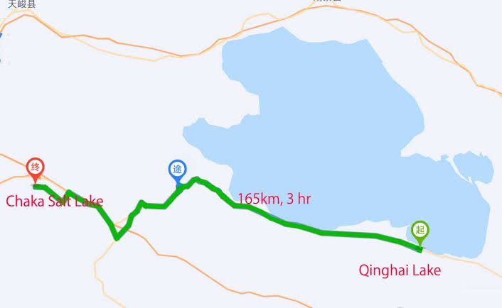 Mapa del lago salado de Chaka El lago Qinghai frente al lago salado de Chaka: ¿cuál deberías visitar y por qué?